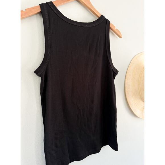 Madewell | NWT | (Re)generative Cotton Essential High-Neck Tank Jet Black | Sz S - Picture 8 of 8